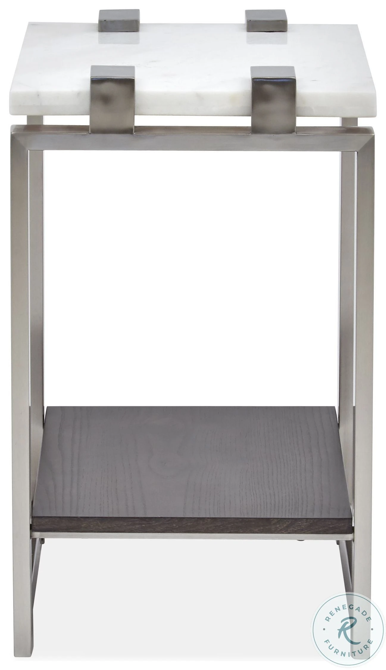 Paradox Pearl White And Roasted Almond Metal Rectangular Occasional Table Set - Image 9