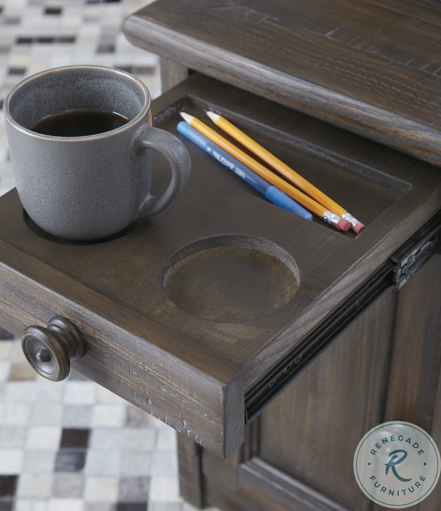 Wyndahl Rustic Brown Chairside End Table - Image 6