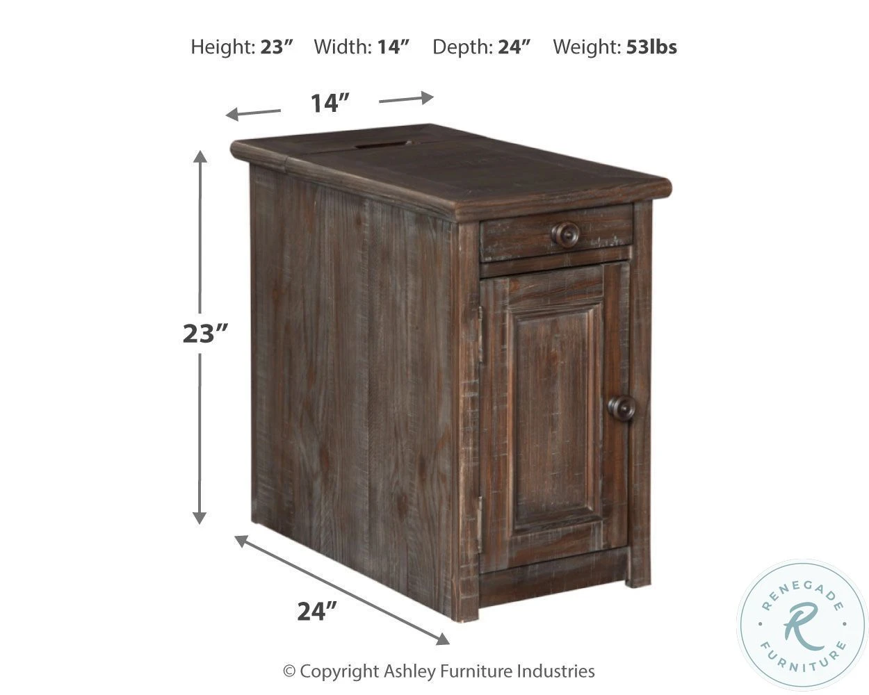 Wyndahl Rustic Brown Chairside End Table - Image 3