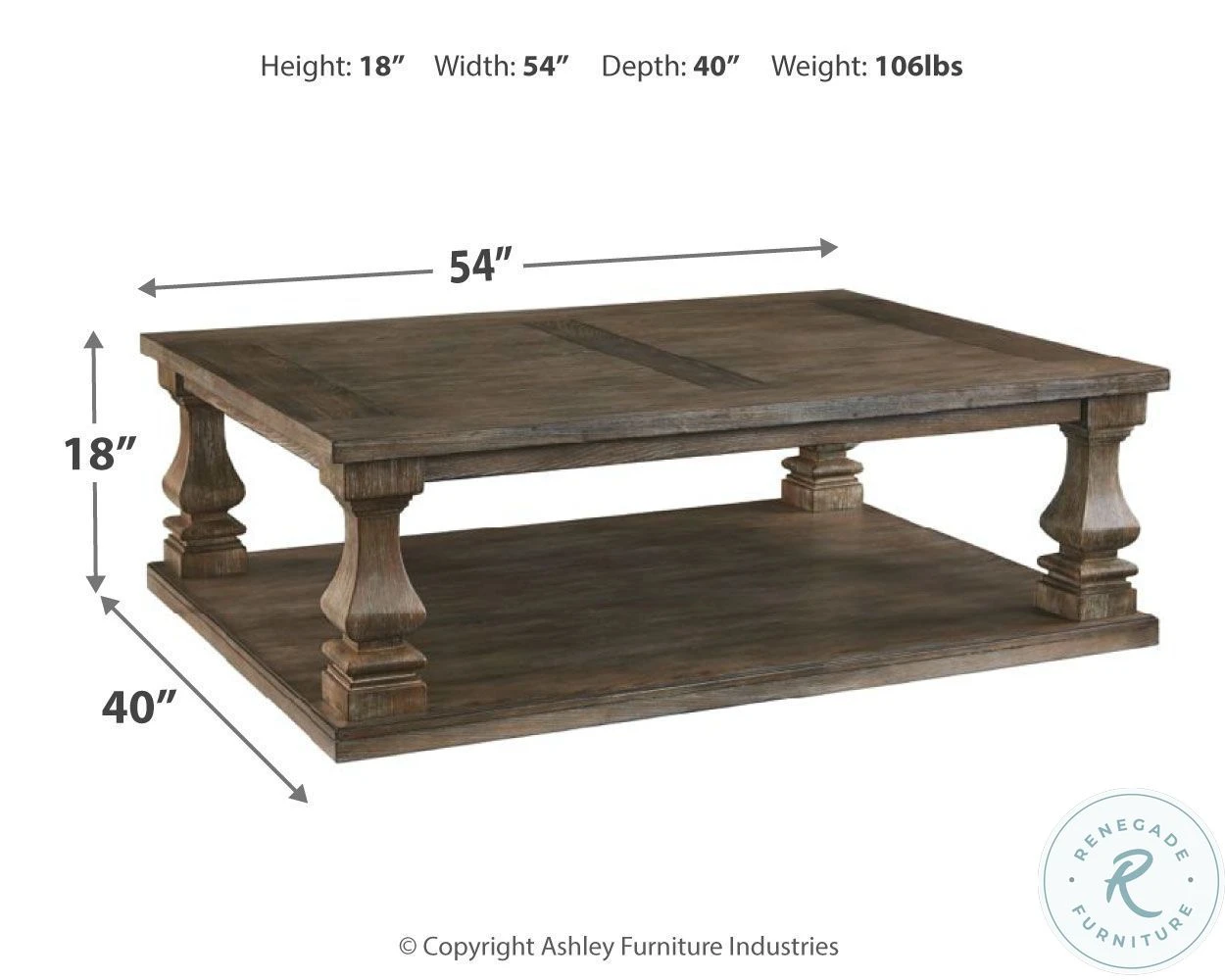 Johnelle Gray Rectangular Cocktail Table - Image 4