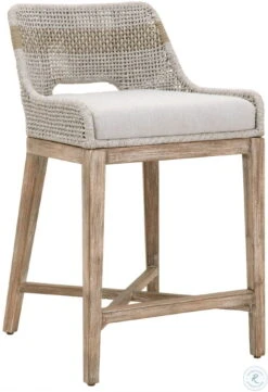 Wicker Natural Gray Tapestry Counter Stool