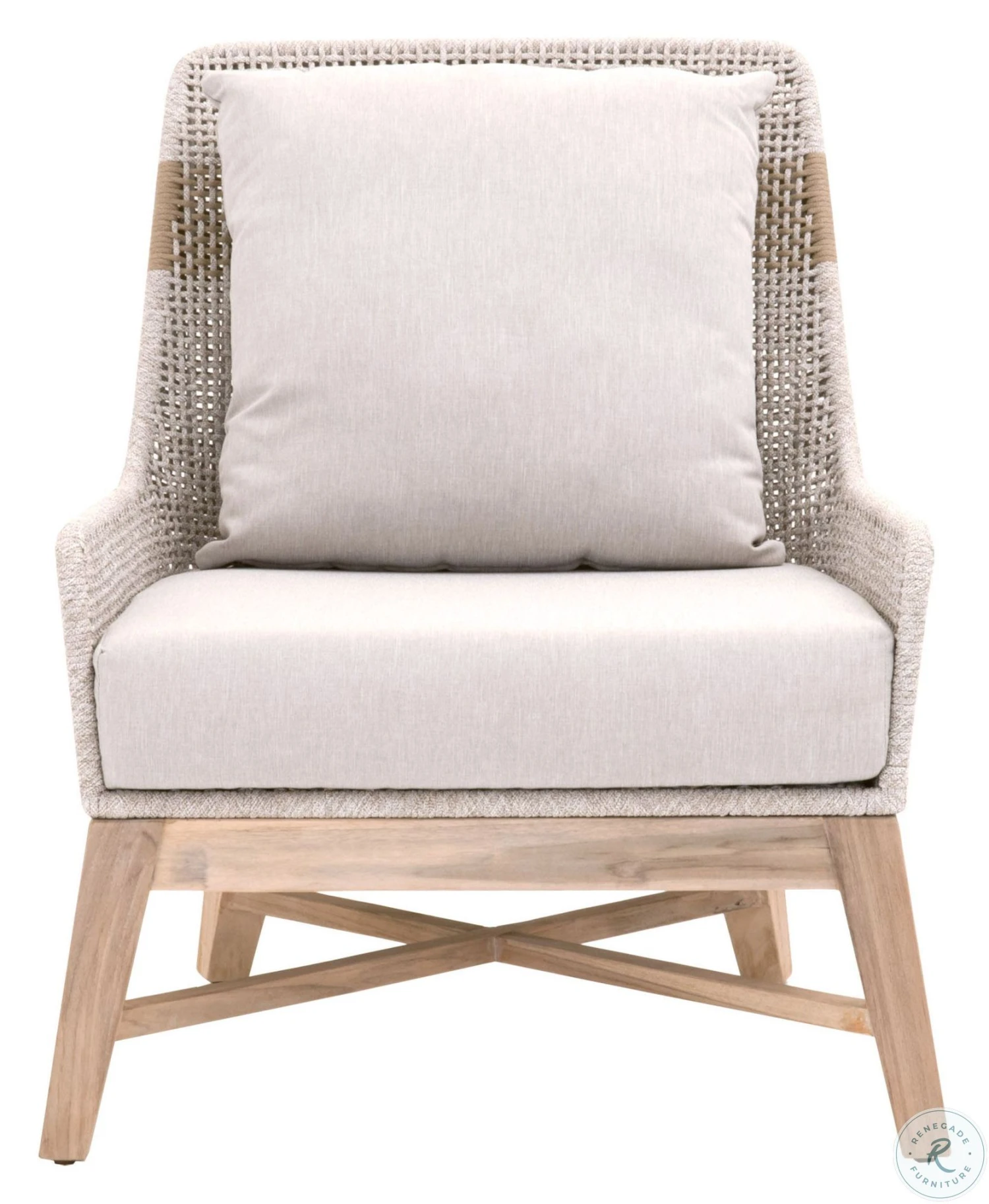 Woven Gray Tapestry Outdoor Club Chair - Image 2