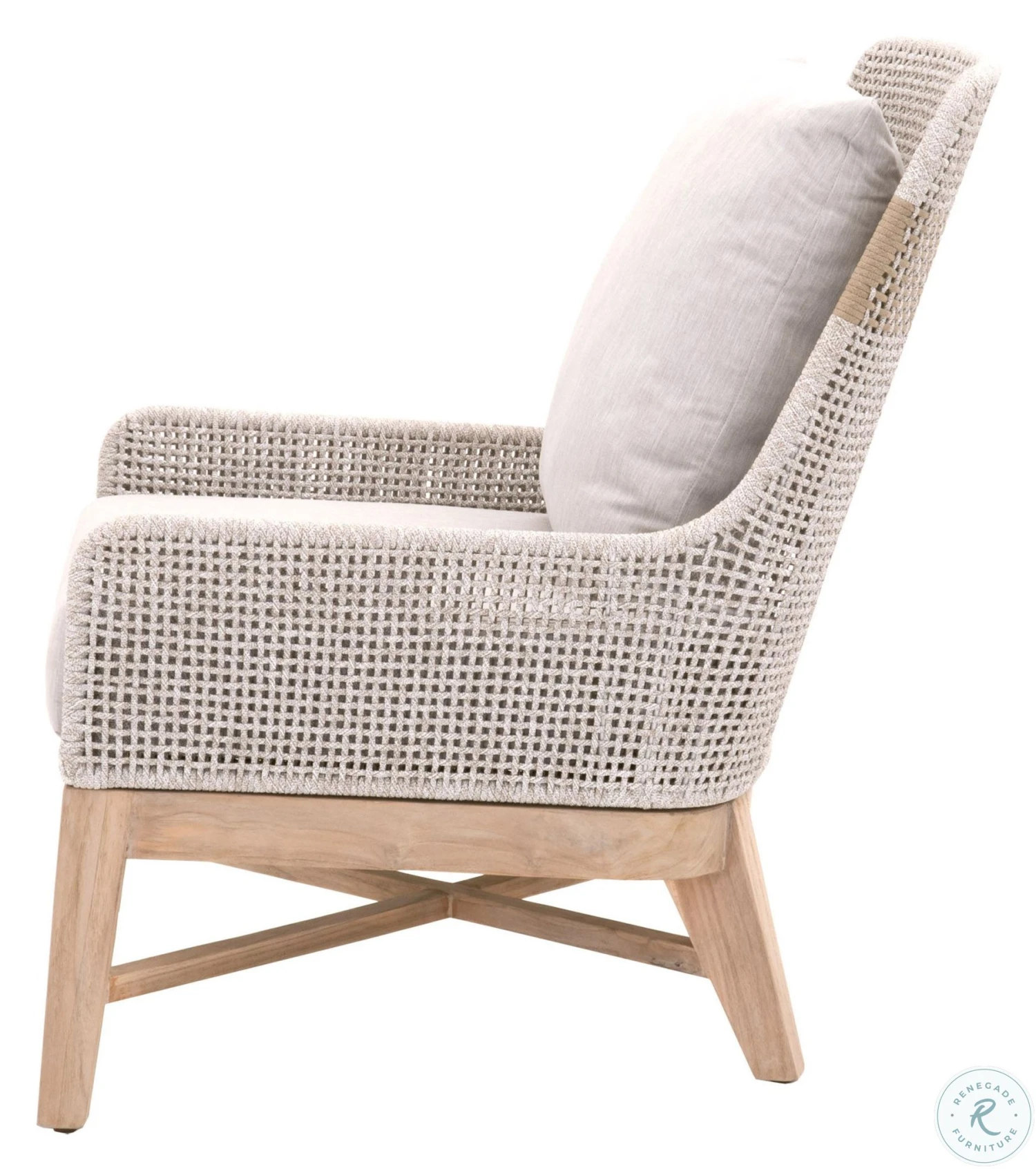 Woven Gray Tapestry Outdoor Club Chair - Image 3