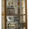 20484 Warm Honey Brown Two Way Sliding Door Curio Cabinet