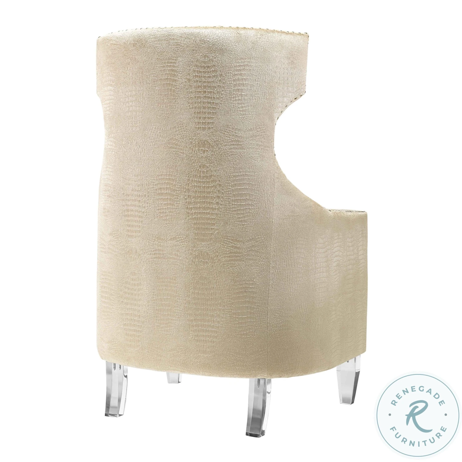 Gramercy Gold Croc Velvet Wing Chair - Image 5