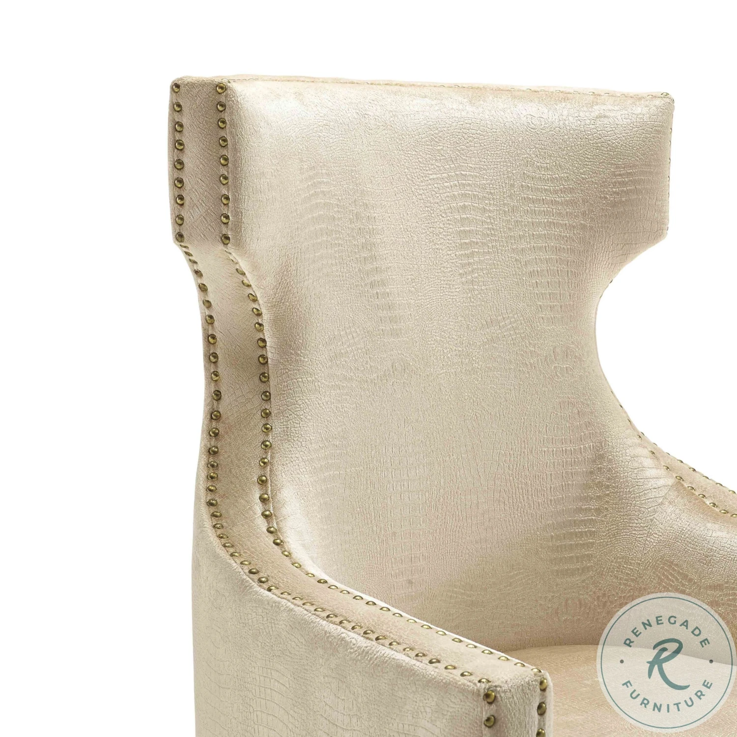 Gramercy Gold Croc Velvet Wing Chair - Image 6