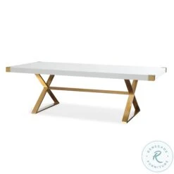 Adeline White And Gold Dining Table