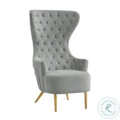 Jezebel Grey Velvet Wingback Chair By Inspire Me Home Decor