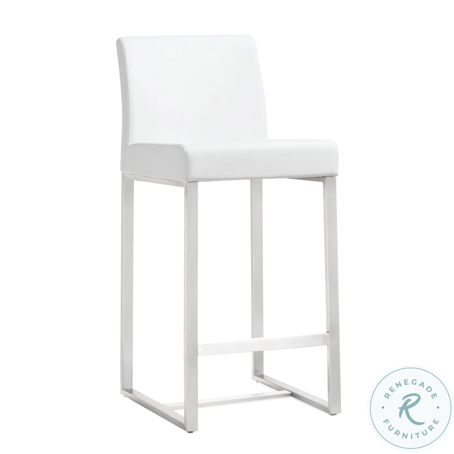 Denmark White Stainless Steel Counter Height Stool Set Of 2 - Image 4