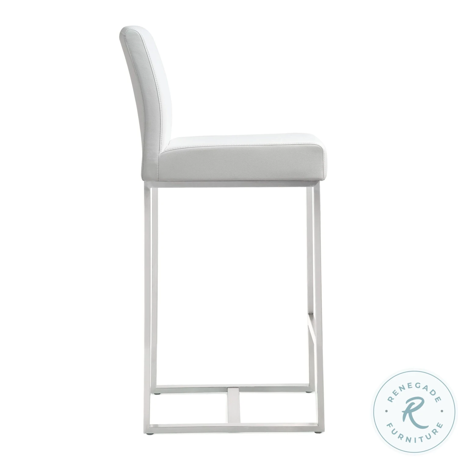 Denmark White Stainless Steel Counter Height Stool Set Of 2 - Image 6