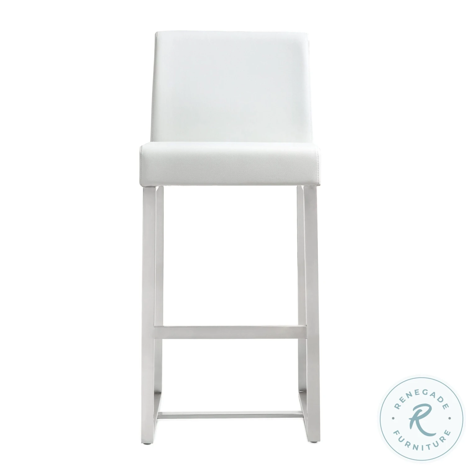 Denmark White Stainless Steel Counter Height Stool Set Of 2 - Image 5