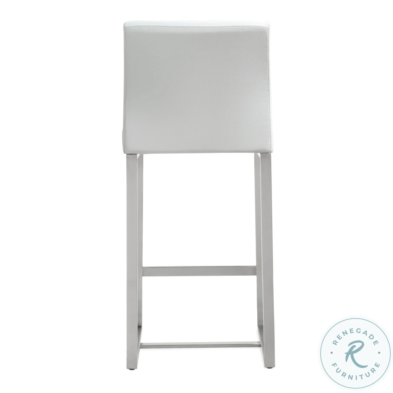 Denmark White Stainless Steel Counter Height Stool Set Of 2 - Image 7