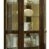 102003 Chocolate Maple Brown Curved Curio Cabinet