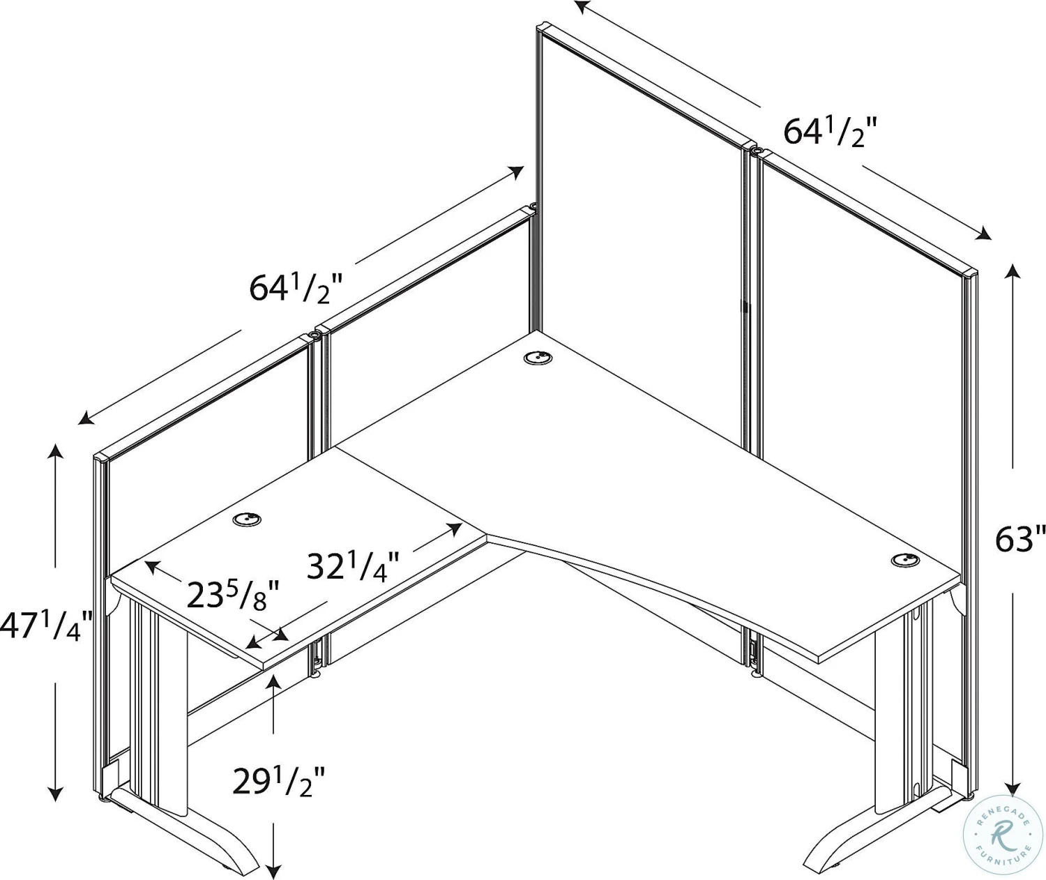 Mocha Cherry L Shaped Cubicle Workstation - Image 5