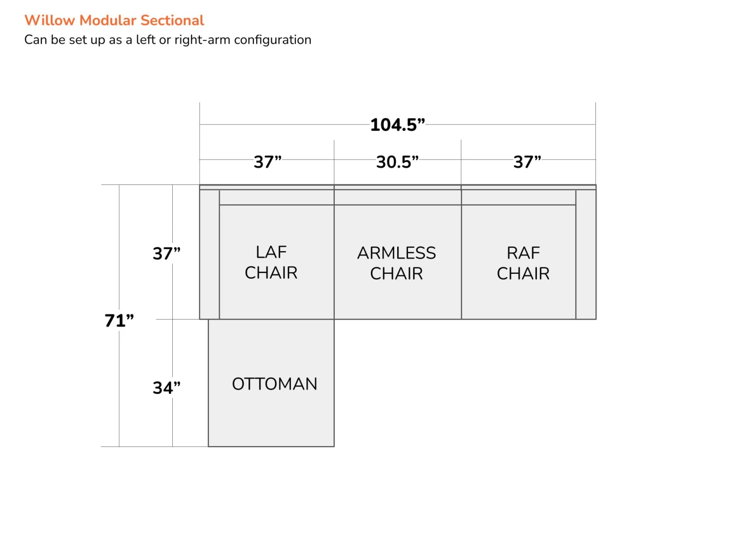 Willow Taupe Sectional - Image 2