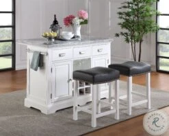 Zermatt White Kitchen Island Set